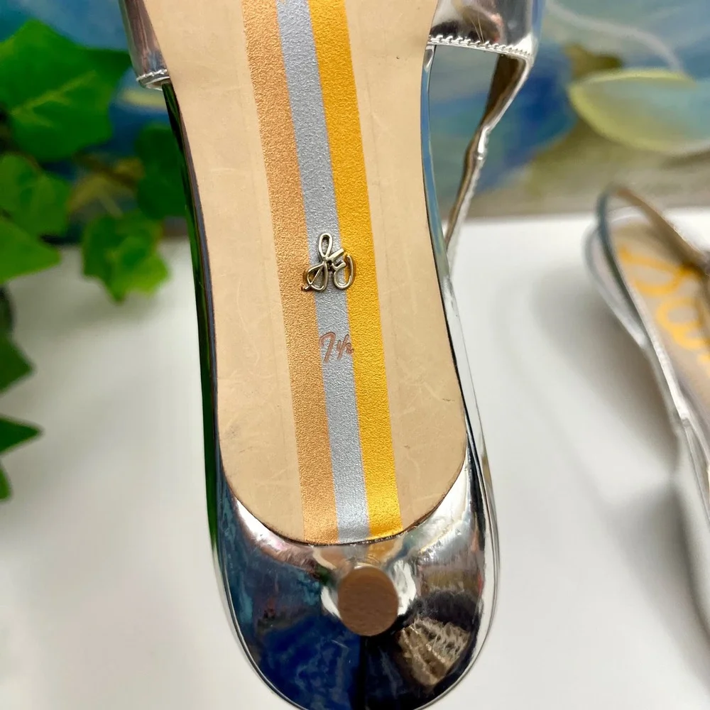 Sam Edelman Fitzgerald Kitten Heels in Silver Size 7.5 - Picture 11 of 12
